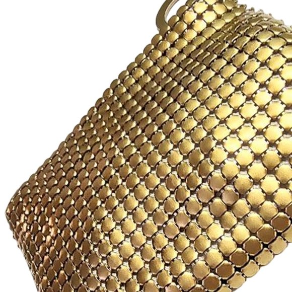 1940s True Vintage Gold Metal Mesh Small Evening Bag Clutch Purse VFG - Picture 3 of 6
